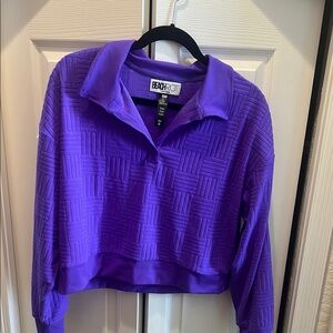 Barely worn Beach Riot Purple Boxy Ribbed Polo Sweatshirt